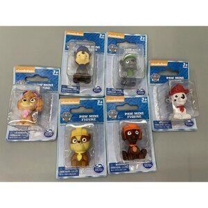 6 Paw Patrol Mini Figures Lot 2 inch Cake Toppers New Sealed